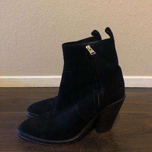 All Saints Black Suede Lorna Booties